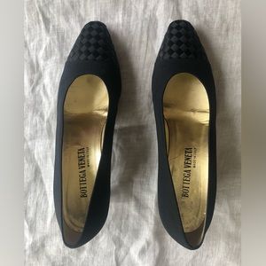 Bottega Veneta intecciato leather 2 in. black ballet flats